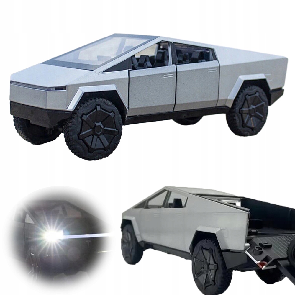 Tesla Pickup 1:24 Truck Diecast Model Hliníkové Auto S Zvukem Světlo