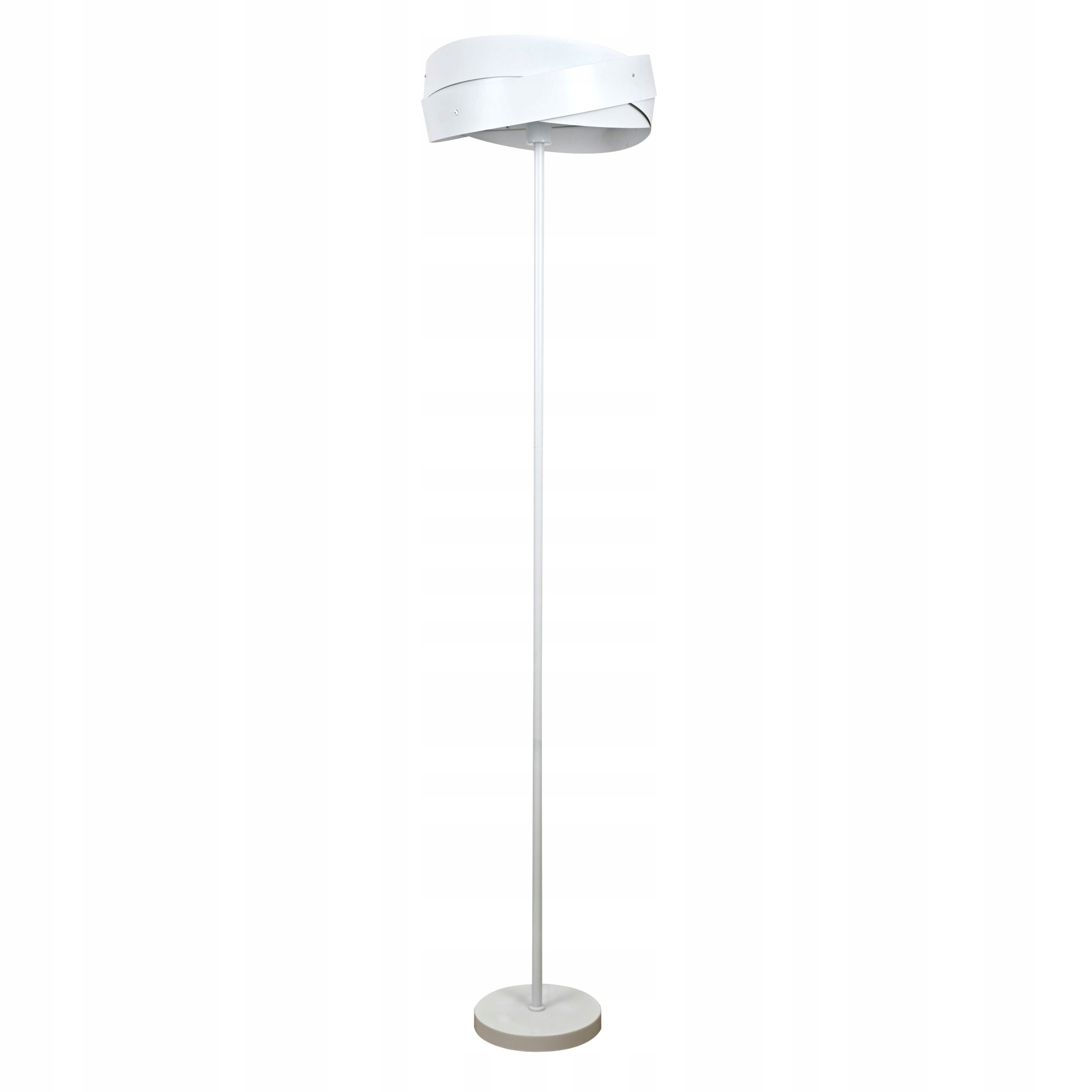 Podlahová lampa Terra bílá, kovové stínítko, rolovací pásky E27