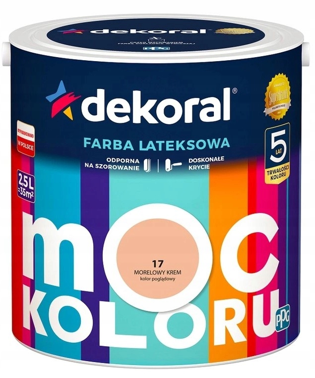 

Dekoral Farba Moc Koloru 5l Morelowy krem