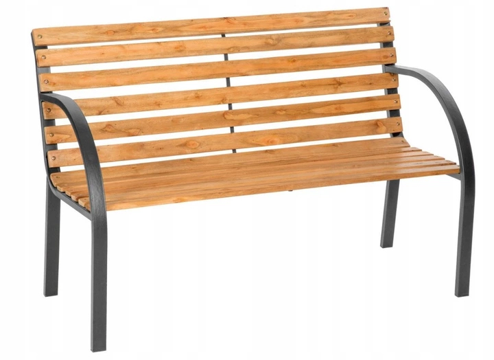 

Ławka z oparciem metal drewno Gardenic 120 x 59cm
