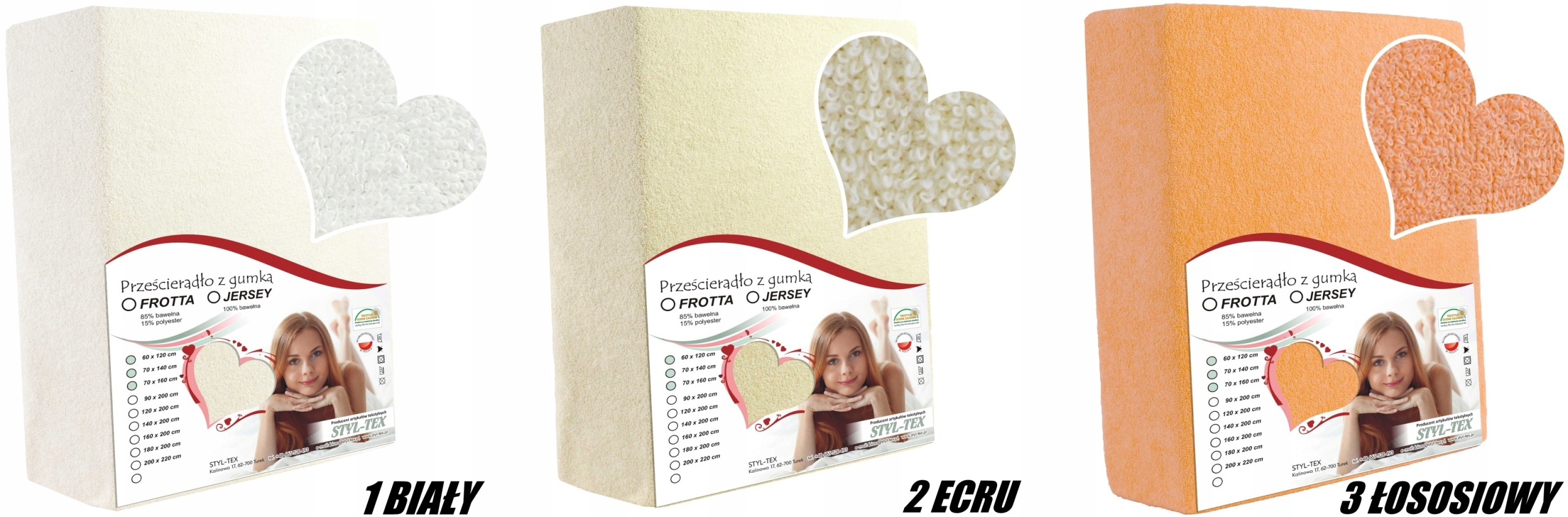 POSZEWKI NA JASIEK FROTTA 40x40 POLSKIE Marka STYL-TEX