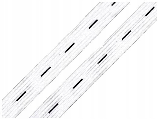 Guma Guzikowa Z Dziurkami Gumka Odzieżowa Taśma 2CM Biała 20MM 5MB