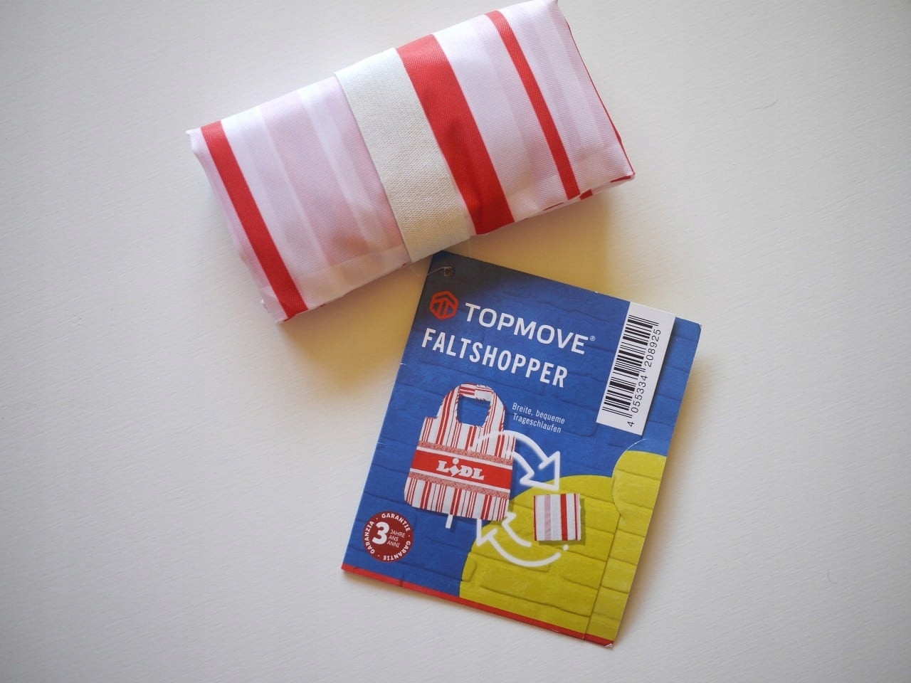 TOPMOVE Składana uniwersalna torba na zakupy, CZERWONO-BIAŁA