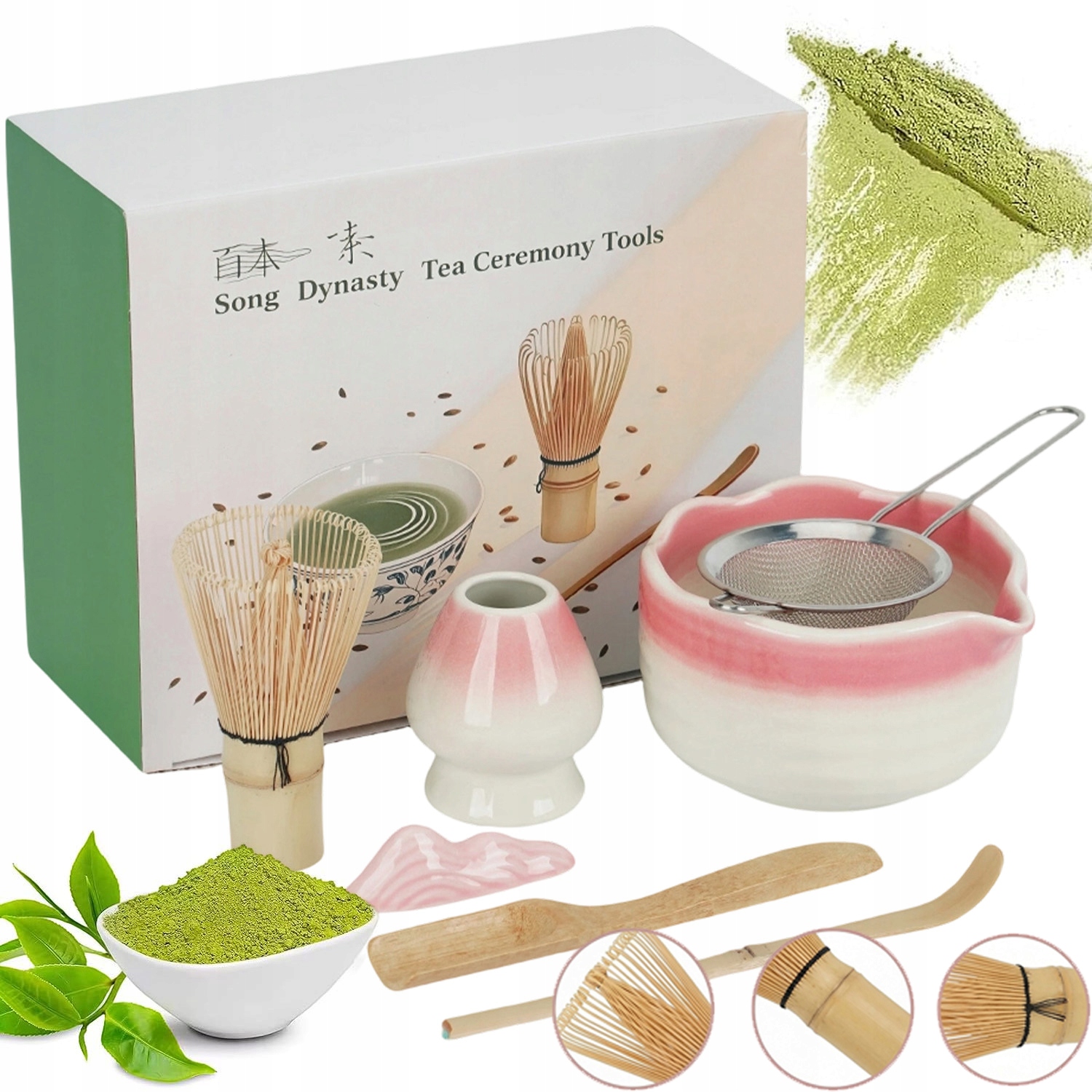 Levně Bambusové Čajové Lžičky S Příslušenstvím Pro Matchu 7DÍLNÁ Sada