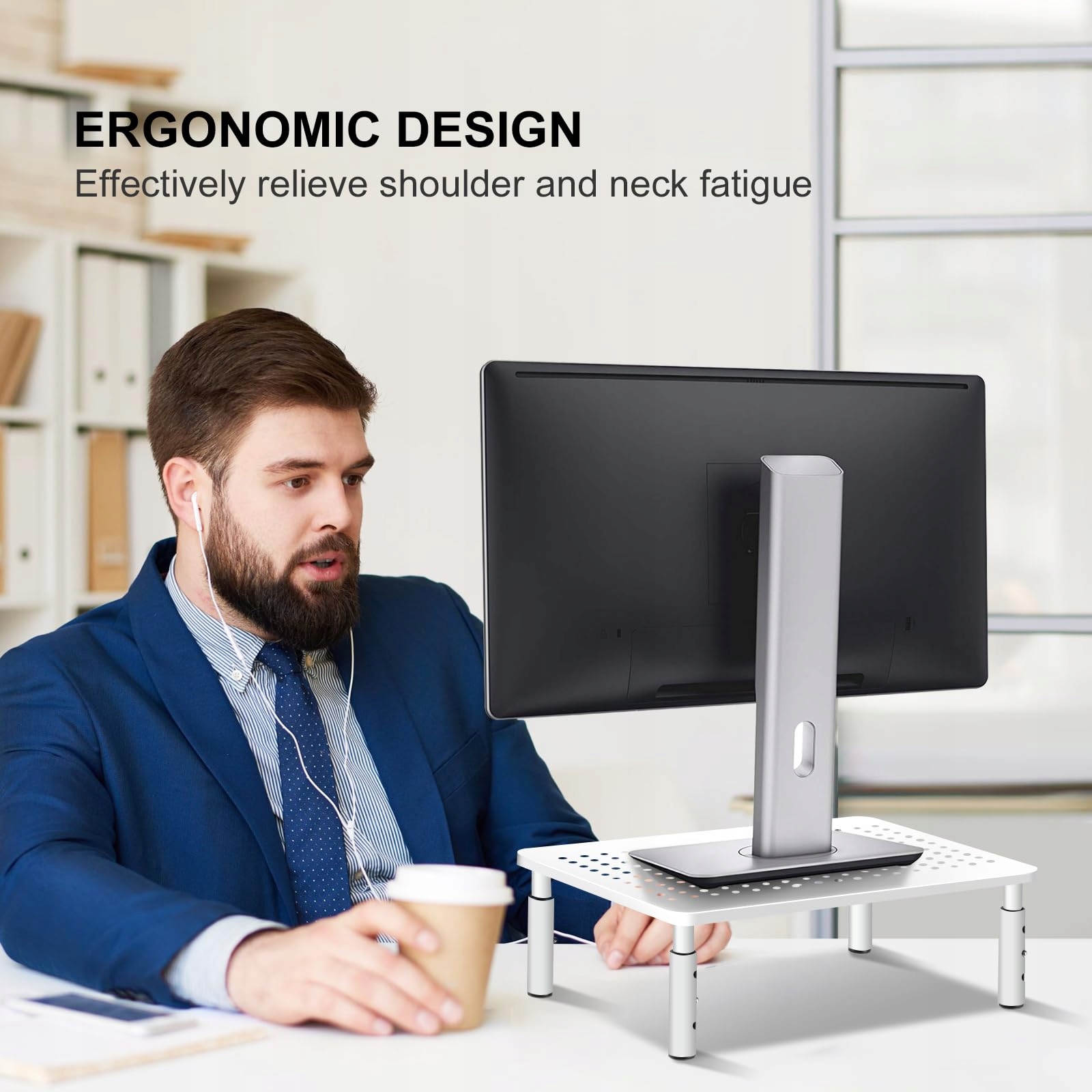 BRACWISER Uniwersalna Podstawka Pod Monitor Regulowana Wysokość Do Laptopa — miniatura 7