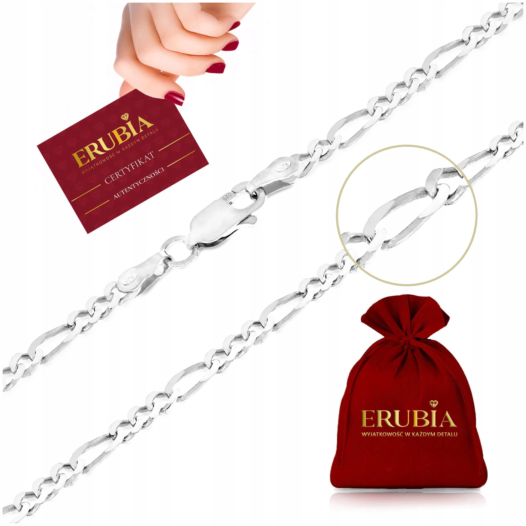 Tlustý Stříbrný Řetízek Dámský Náhrdelník Figaro 60 cm/3,5 mm Stříbro Ryzost 925