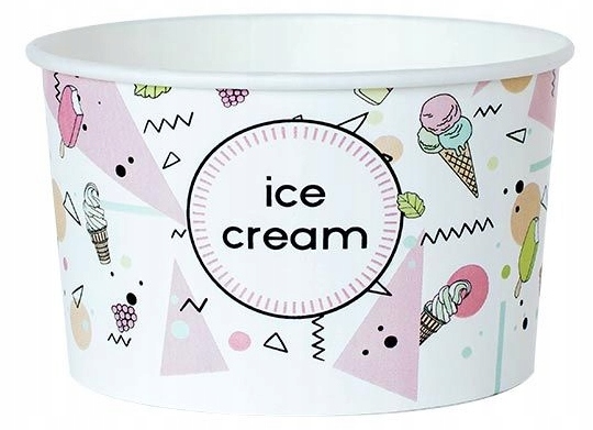 Miski Miseczki Papierowe Deserowe Lody Kram ICE CREAM 160ml 25szt