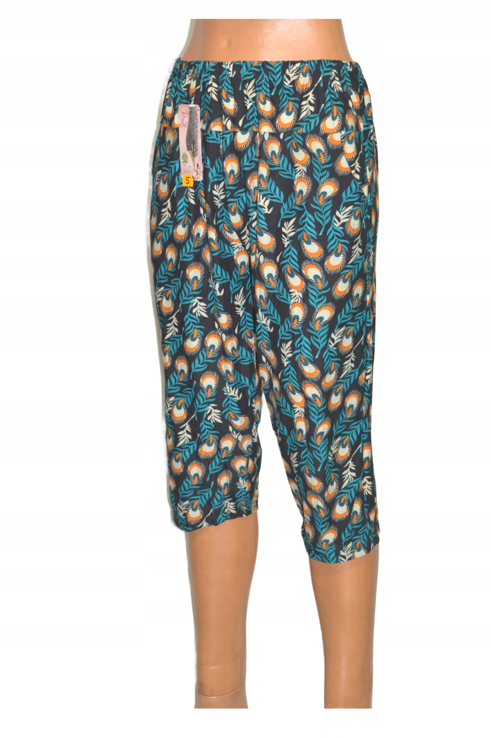 rybaczki alladynki haremki 4XL/6XL luźne DUŻE spodnie 3/4 na lato 15310 Rozmiar 5XL