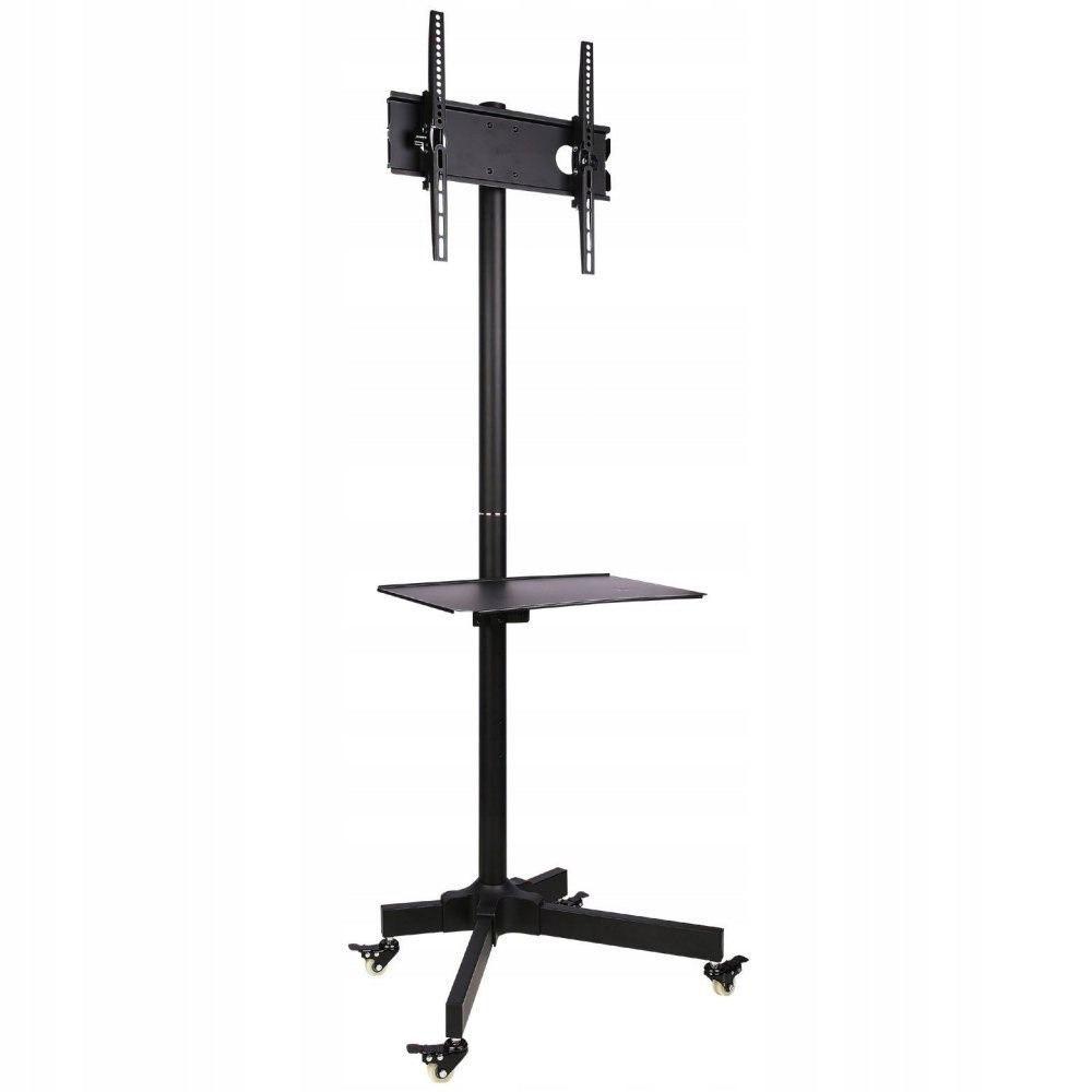Stojak mobilny Lcd/led 23-55cali regulowany z półką, czarny