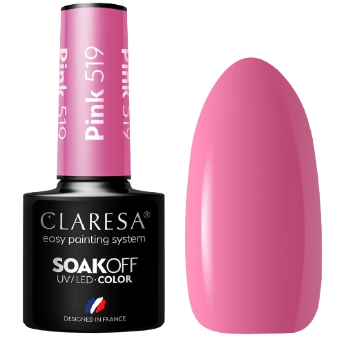 CLARESA lakier hybrydowy PINK 519 UV/LED 5g