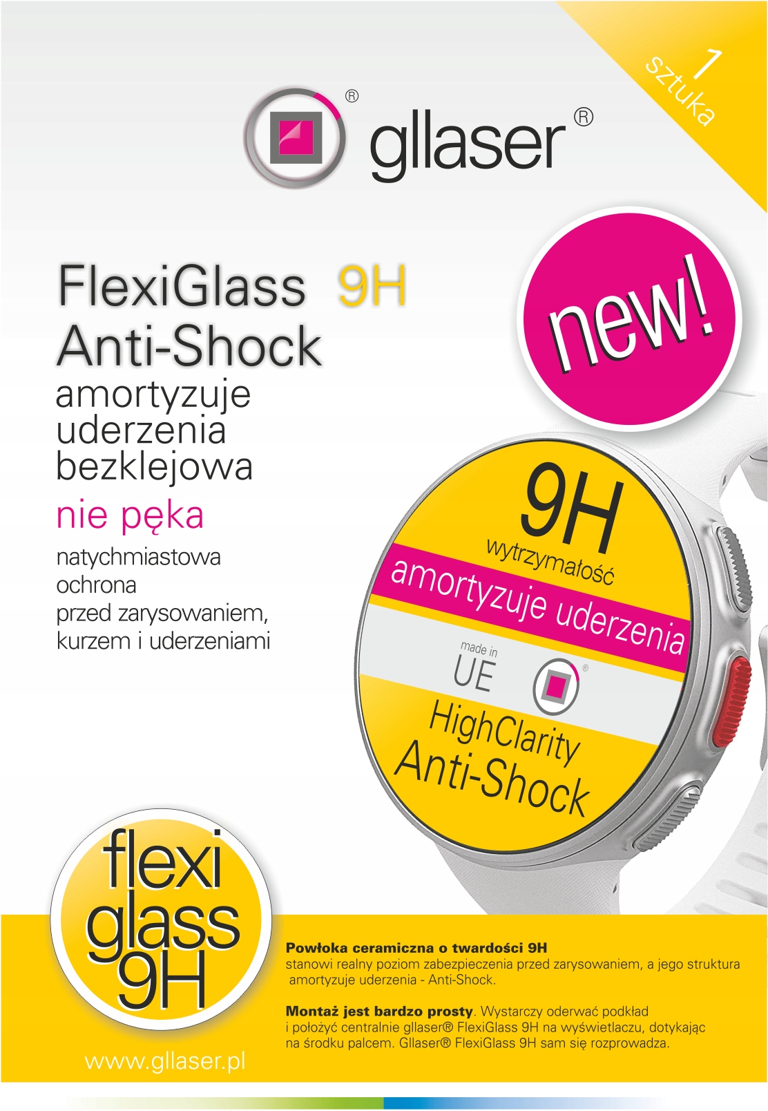 

Szkło hybrydowe Gllaser 9H Mobvoi TicWatch Pro 3