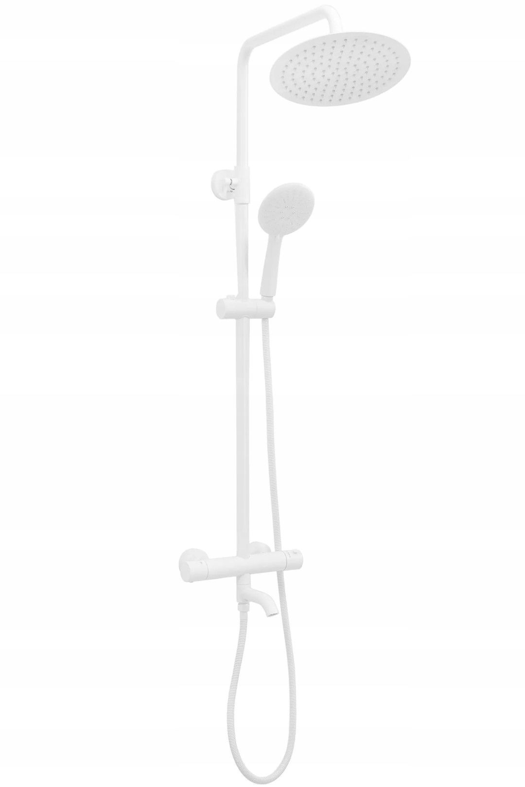 Elegantný sprchový set Lungo White s termostatom Rea