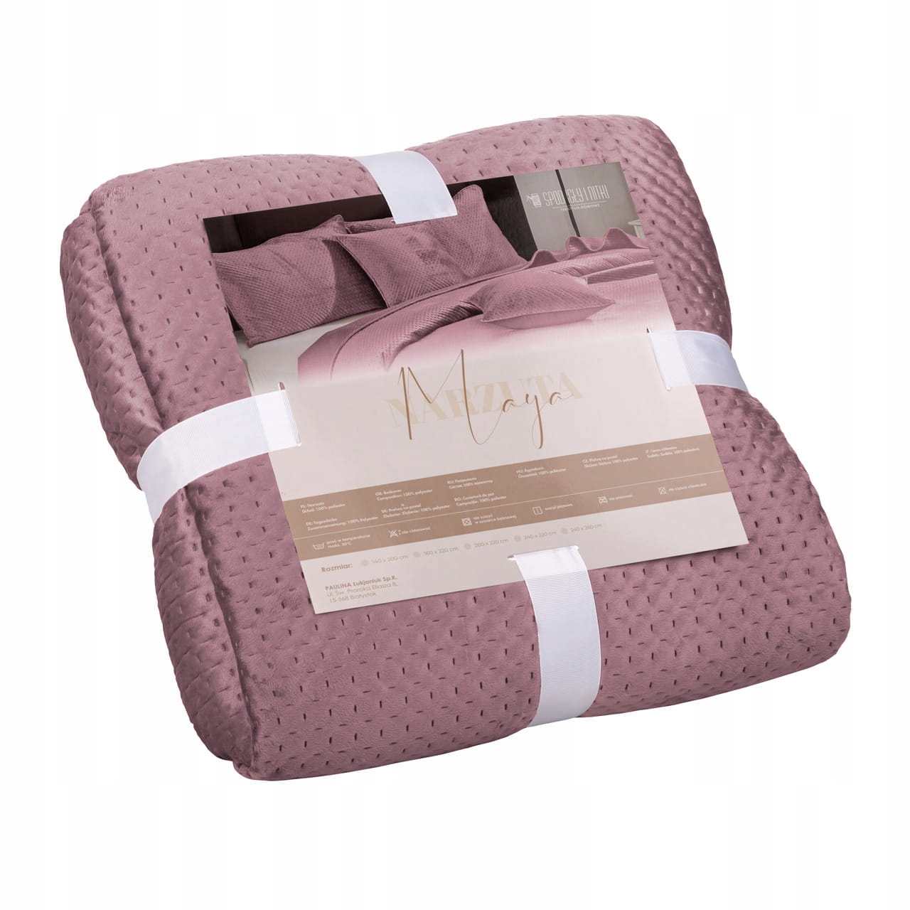 Velurová přikrývka růžová pudrová 240x260, měkká, elegantní, dekorativní