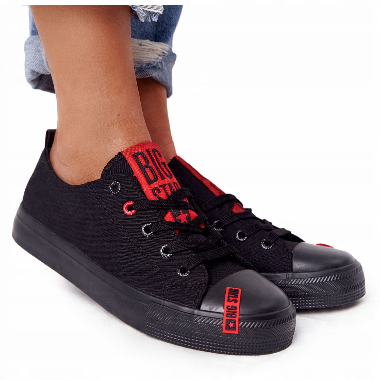 

Czarne Tkanina Buty Trampki Big Star r.39