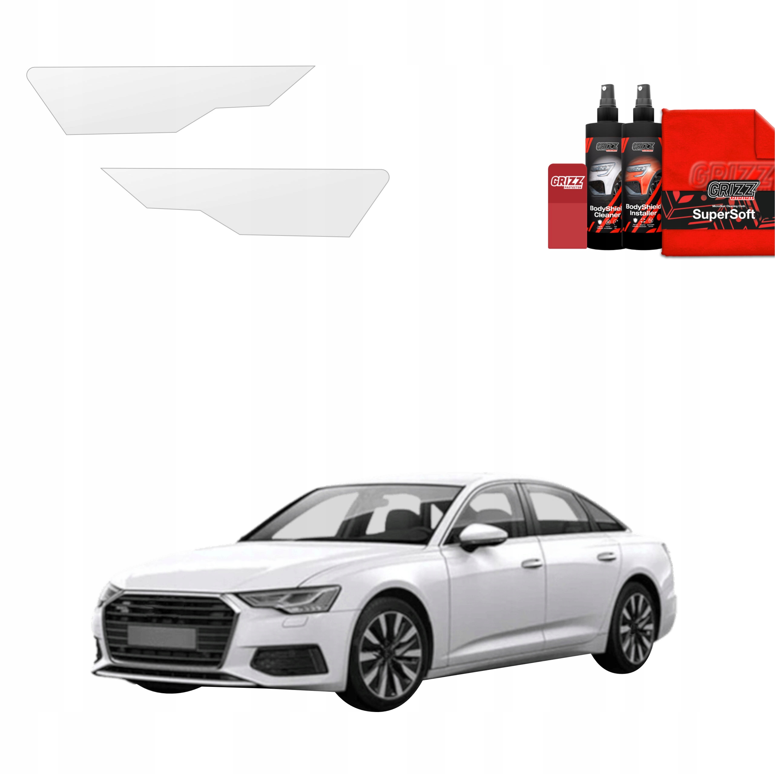 2v1 Fólie Ppf dýha na lampy pro Audi A6 C8 Sedan (2018-2023) Grizz