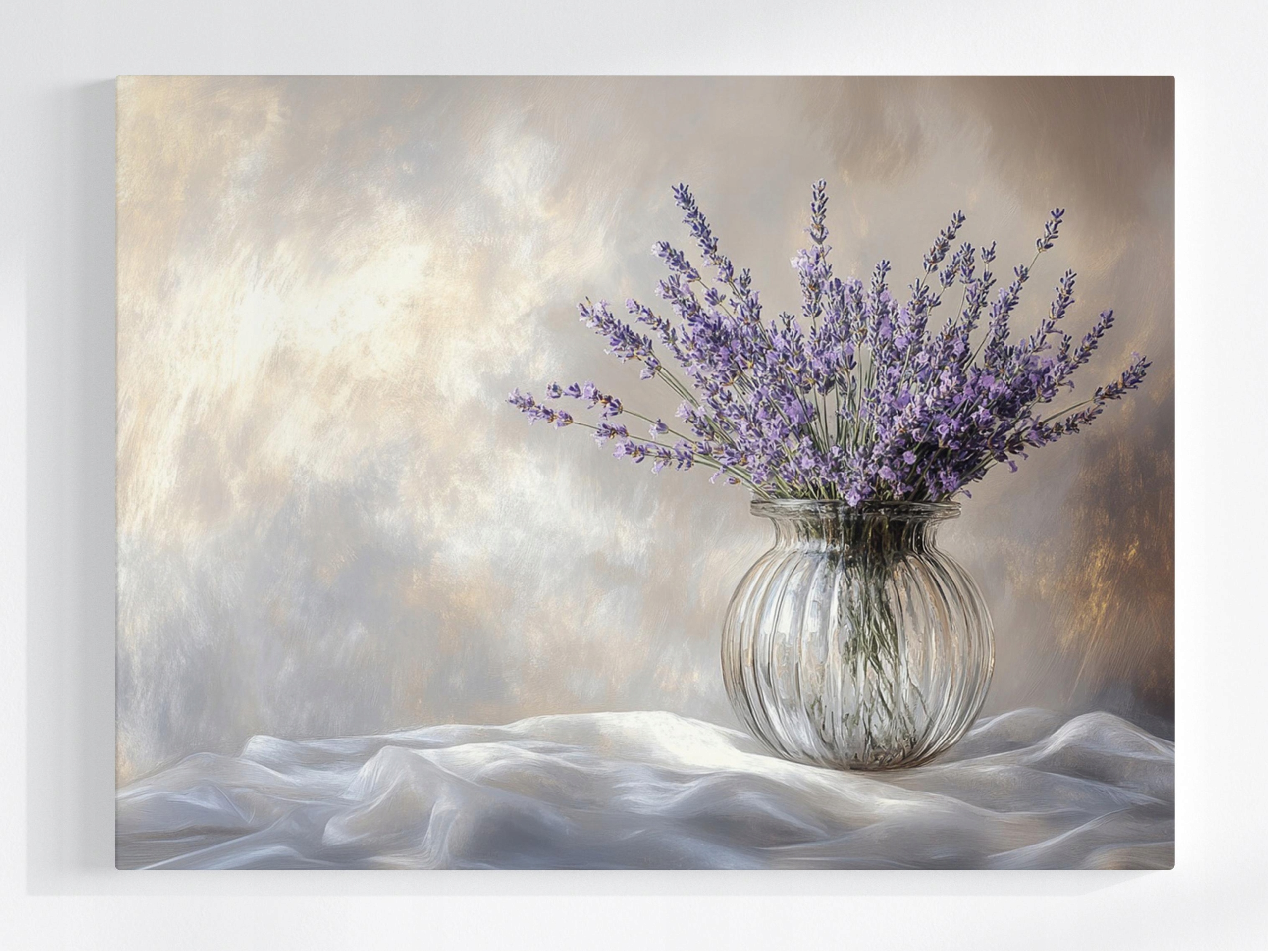 Obraz Na Plátně Canvas Dekorace Váza Květiny Levandule Kytice Retro 80x60
