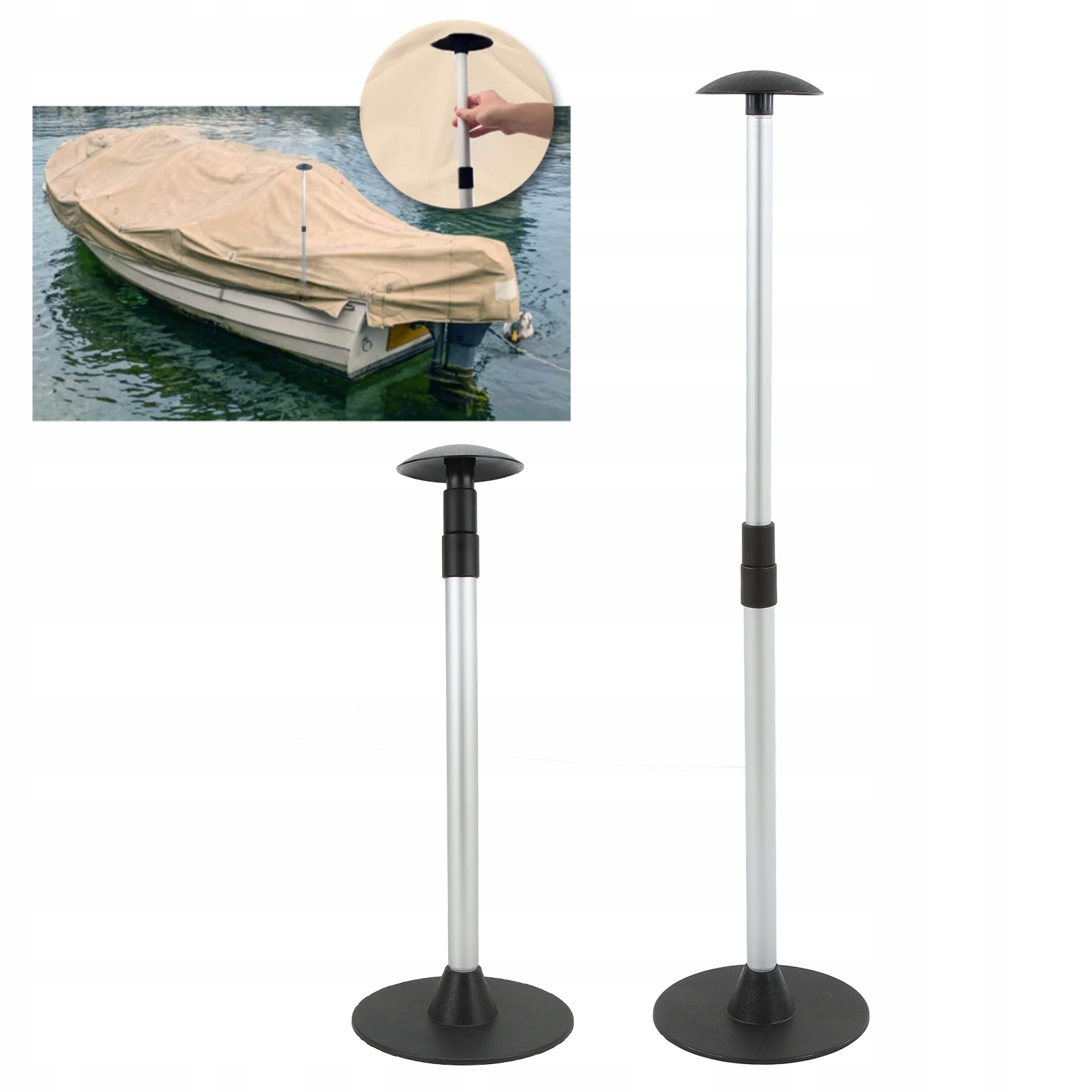 Podpora Plandeki Regulowana Teleskopowa 57-137CM Do Pokrowca Łodzi Aluminiu