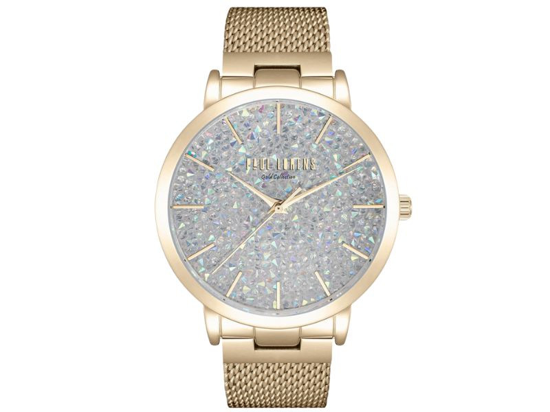 Dámské moderní hodinky se stříbrným ciferníkem na mesh náramku