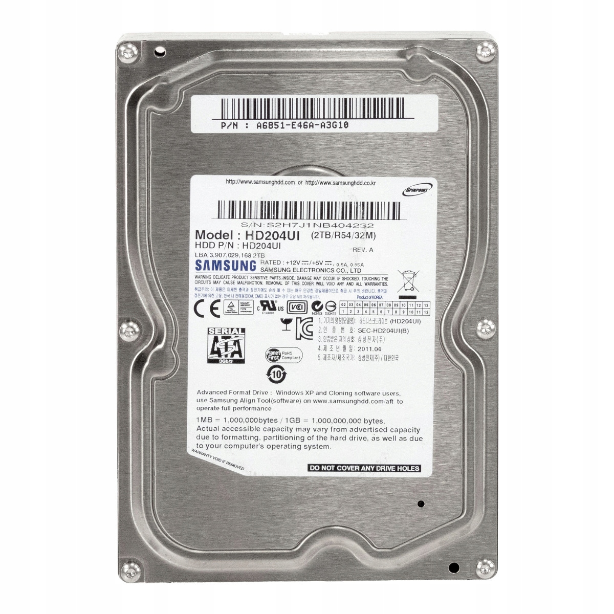 Samsung SpinPoint F4EG 2TB 5.4K 32MB Sata II 3.5'' HD204UI