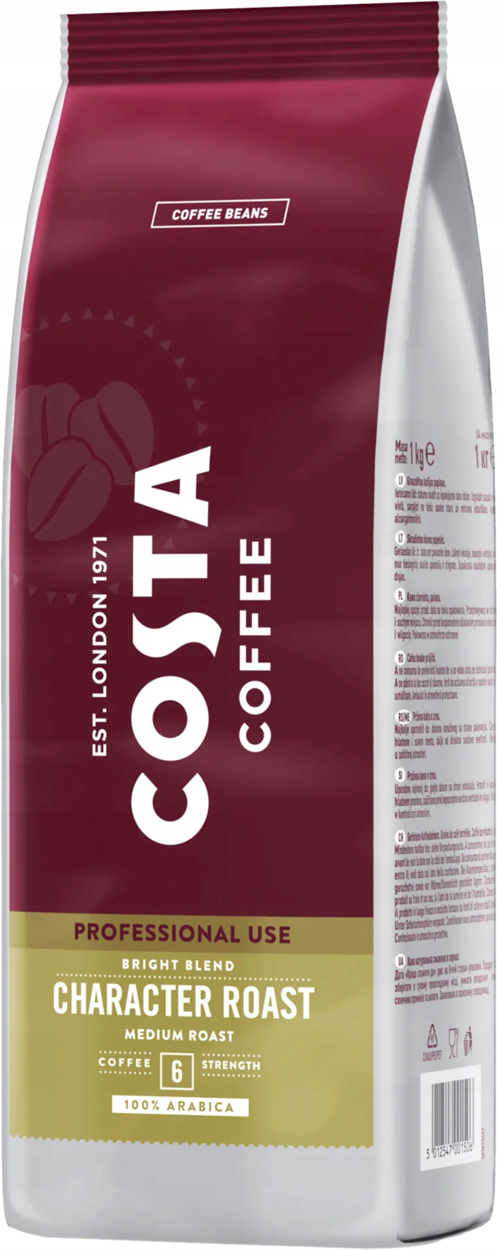 Levně Káva Zrnková Costa Professional Bright Blend 1000g