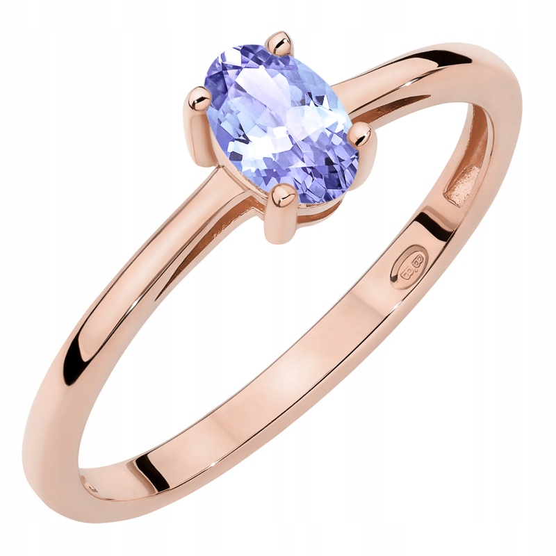 Zlatý Prstýnek ryzosti 585 s oválným tanzanitem 0.40 ct 14k