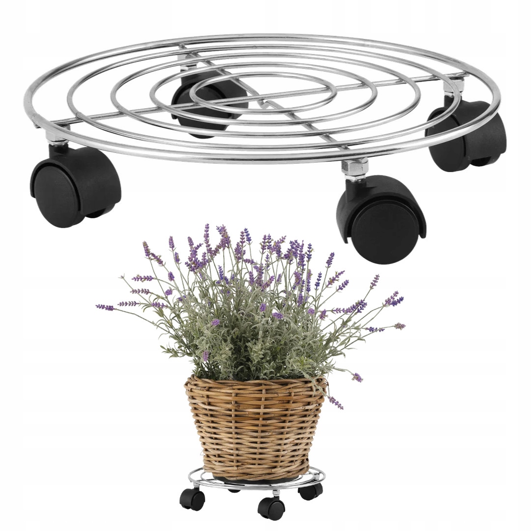 Podstawka metalowa pod doniczki na kółkach 30cm platforma