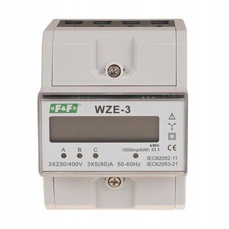 

F&f Licznik Zużycia Energii LCD 3-FAZOWY WZE-3