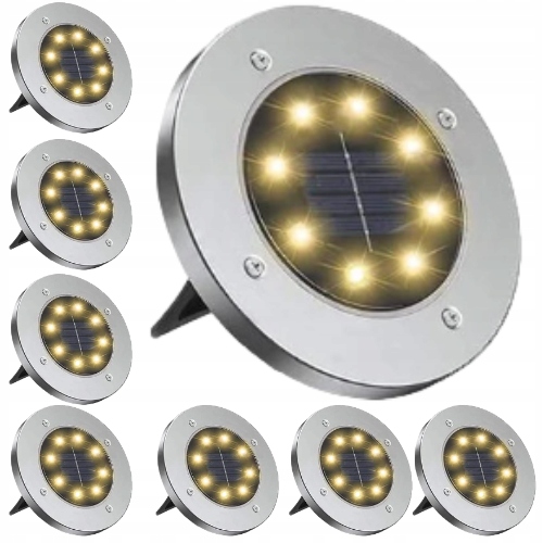 LAMPA SOLARNA NAJAZDOWA GRUNTOWA LED 8 SZT