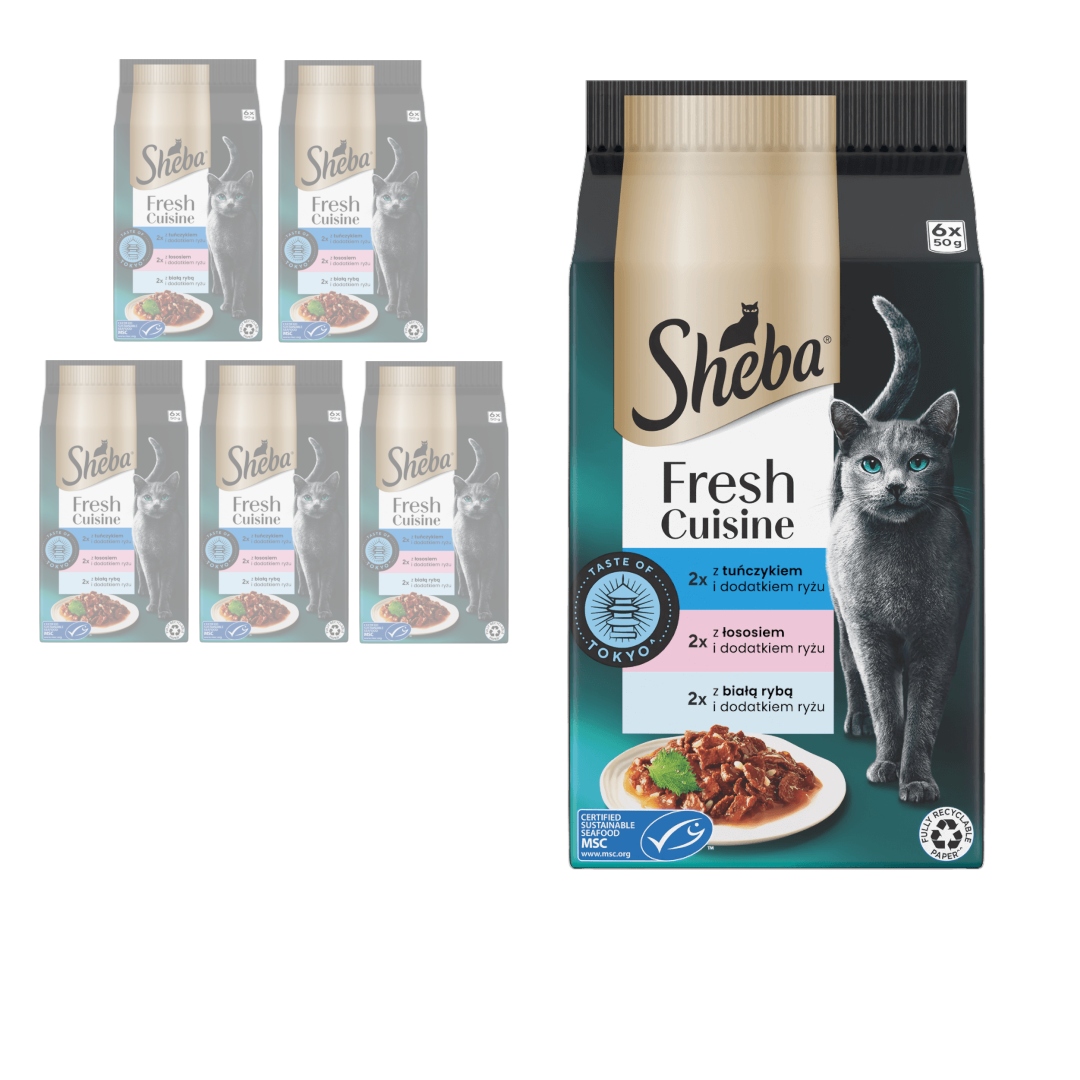 Levně Sheba Fresh Cuisine Taste of Tokyo Sáčky 36x50g Vlhké Krmivo pro kočky Ryby