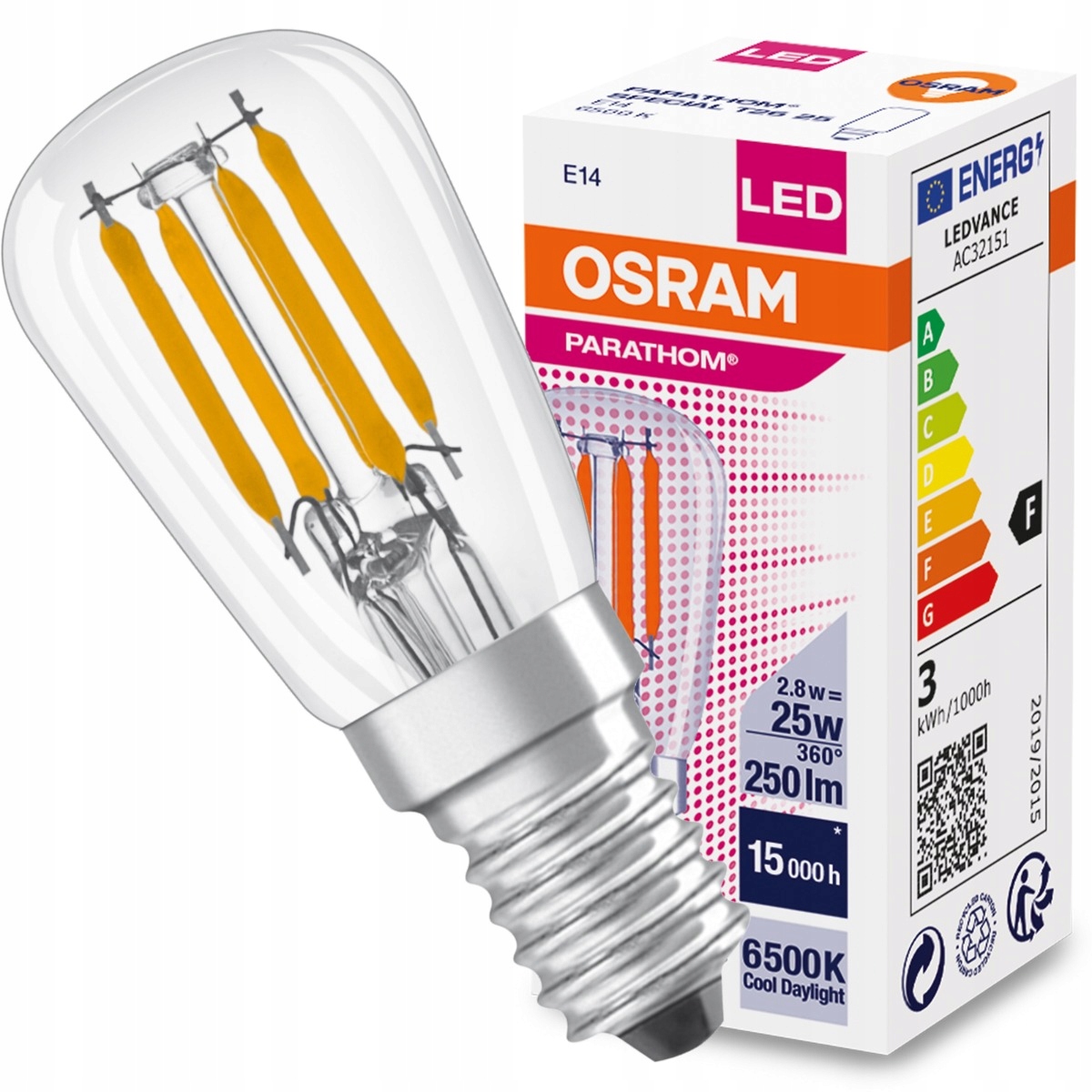 

Żarówka Led Mini E14 T26 2,8W 6500K Filament Osram