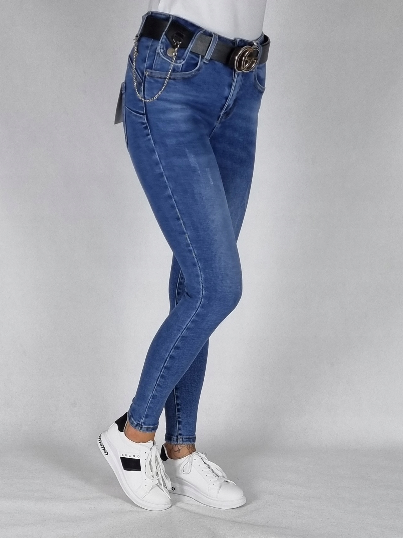 M. SARA джинсовые брюки с потертостями размер 27 Leg Length long