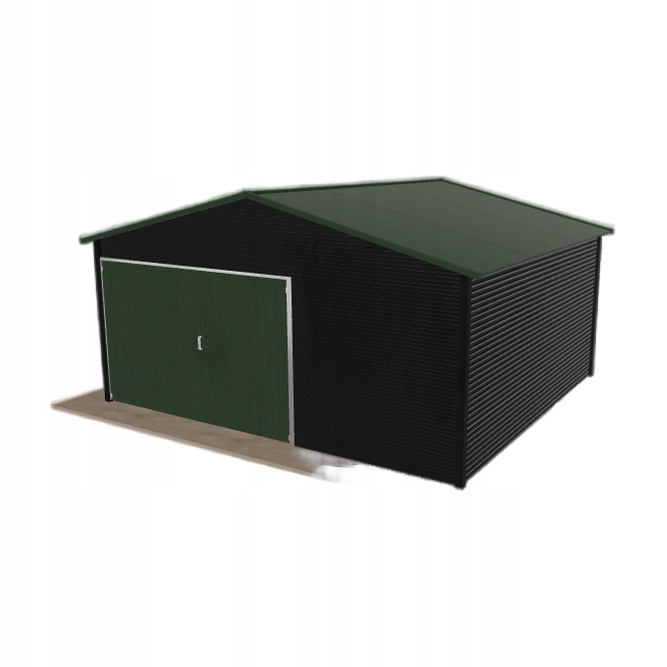 Plechová garáž 5x4.5 m, jednopolohová, dvouspádová, černá