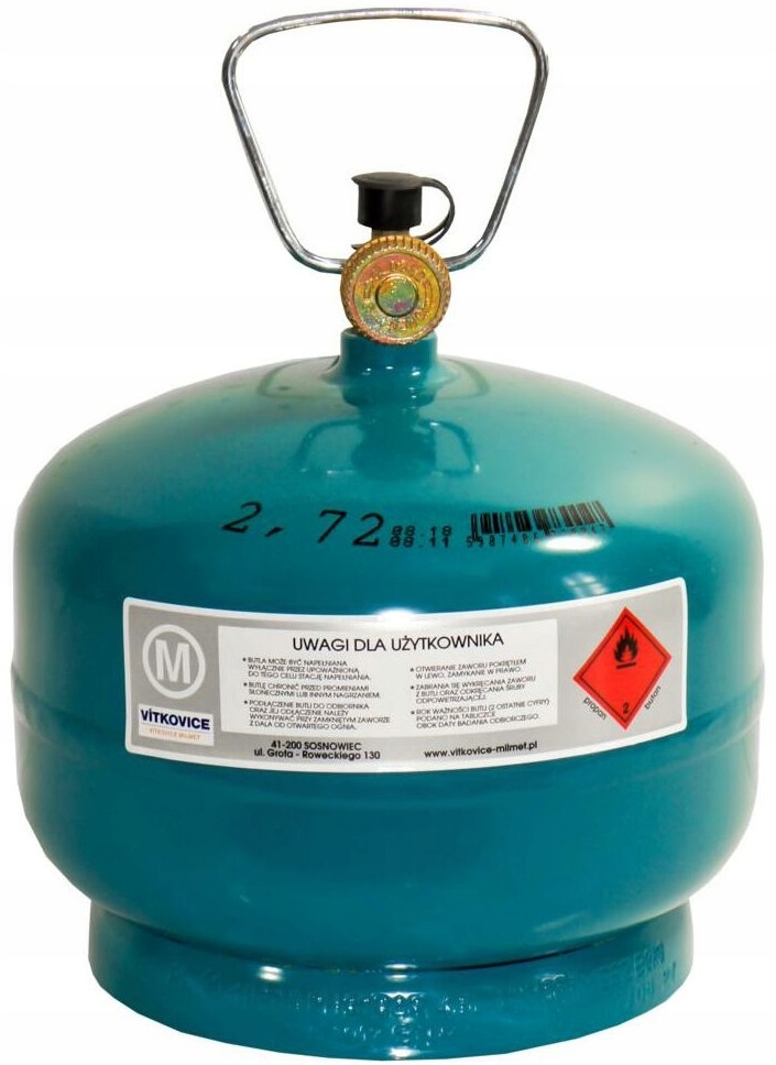 Gazová turistická Láhev 2 kg Lpg propan-butan Vitkovice Milmet