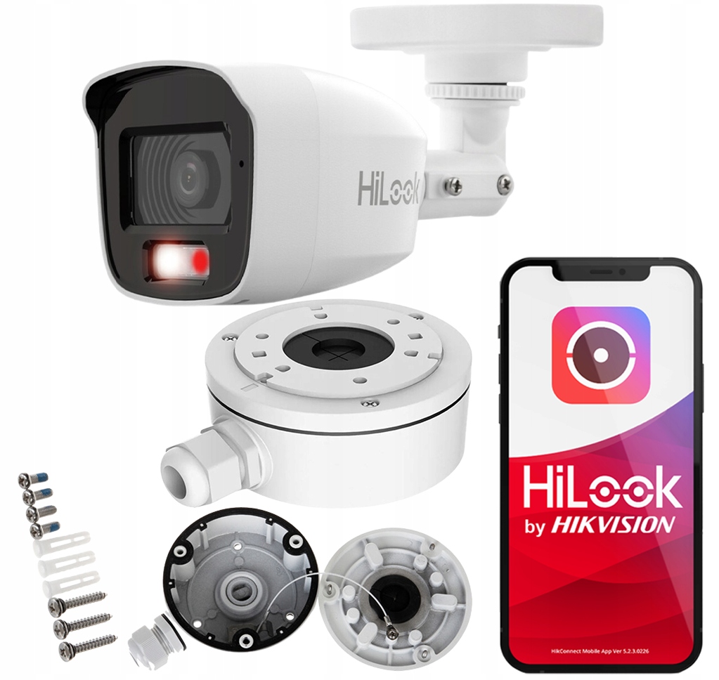 Kamera Monitoring HiLook 4w1 TVI TVICAM-B2M-20DL + Puszka Full IR/LED 20m