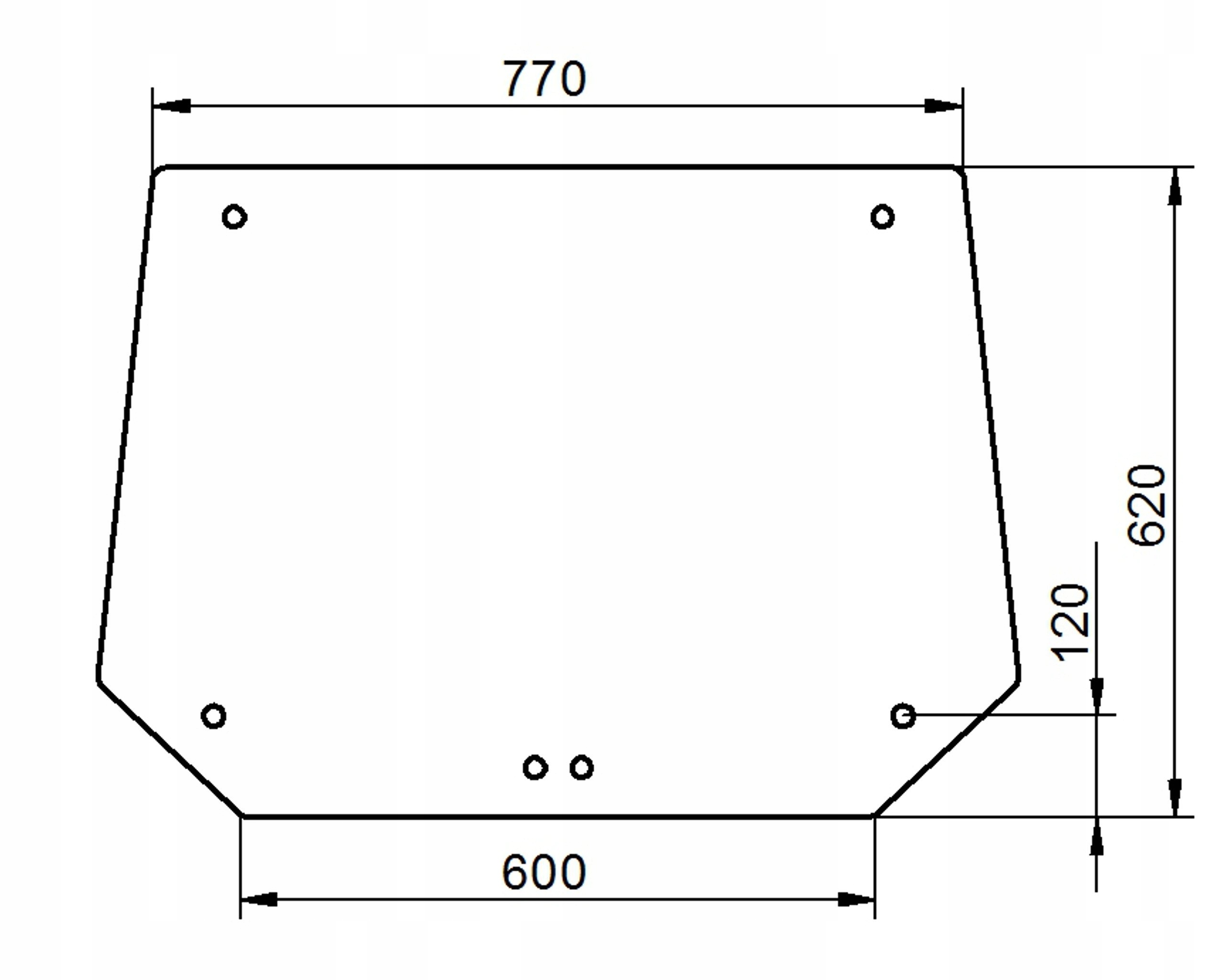 sklo Case série 2100 E/v kabina Buisard zadní