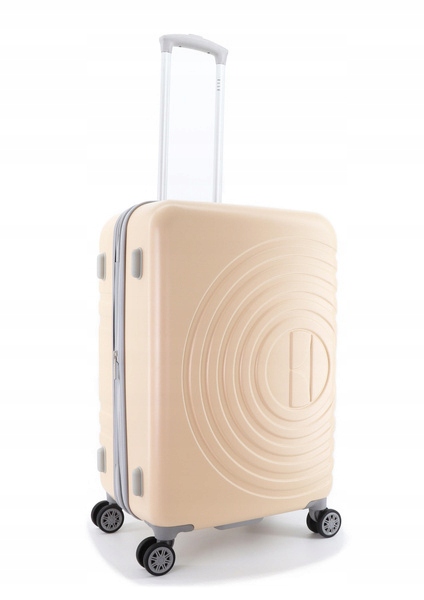 Střední kufr Elle Debossed růžové zlato