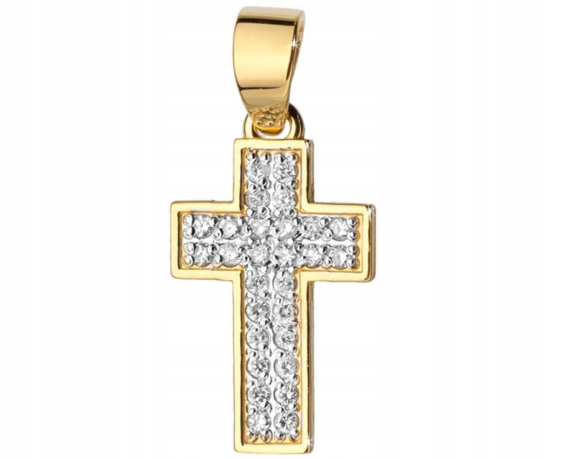 Zlatý přívěsek s brilianty a křížkem 585 diamantů