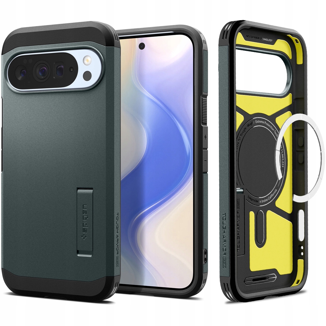 Pouzdro Spigen pro Pixel 10 Pro XL, pancéřové, odolné, s magnetickou nožkou