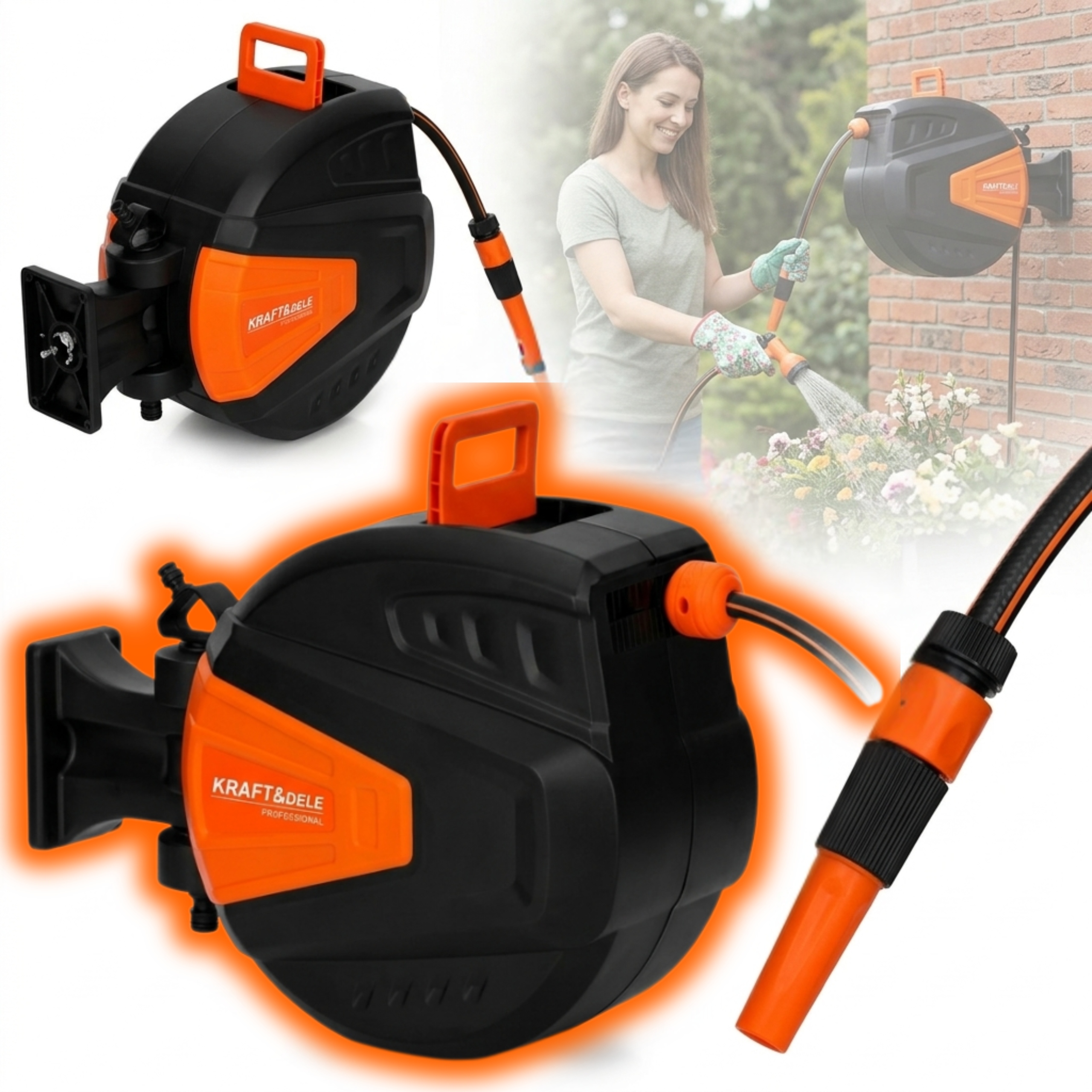 Bęben Na Wąż Ogrodowy Automatyczny Zwijany Rozwijany 40M 2M Ścienny