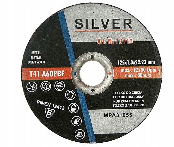 

Tarcza tarcze do cięcia metalu 125x1,0 Silver