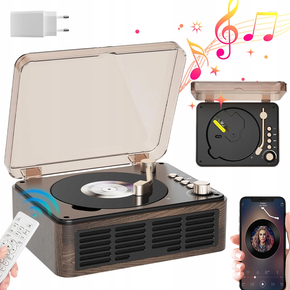 Moderní Retro CD Přehrávač Bluetooth 5.0 Fm Usb Aux Dárek Domov