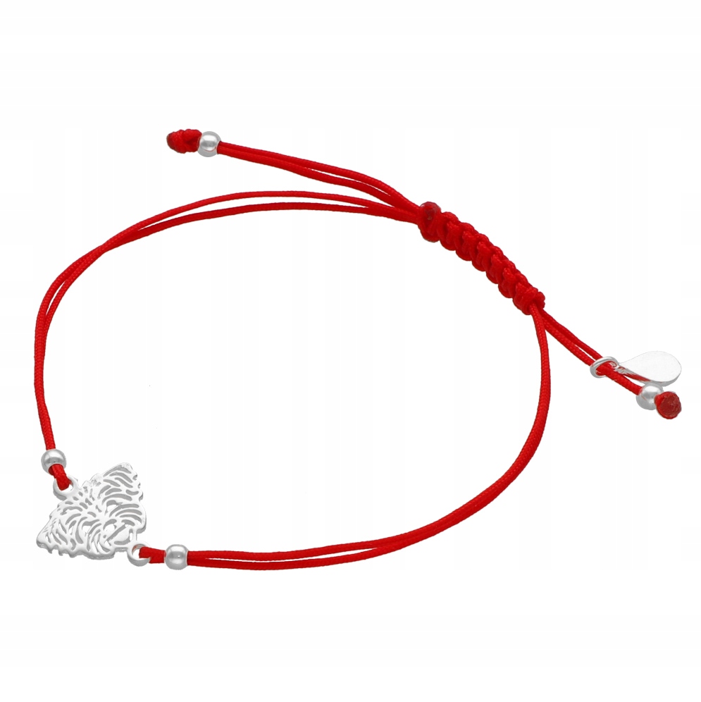 Provázkový náramek Maltézský červený stříbro