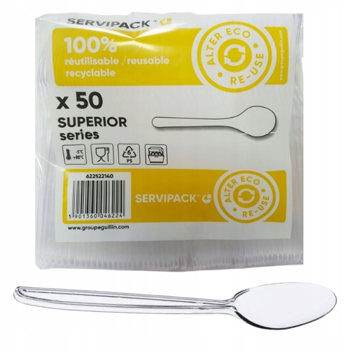 

Servipack Łyżeczka Mała Plastikowa Bezbarwna 50SZT