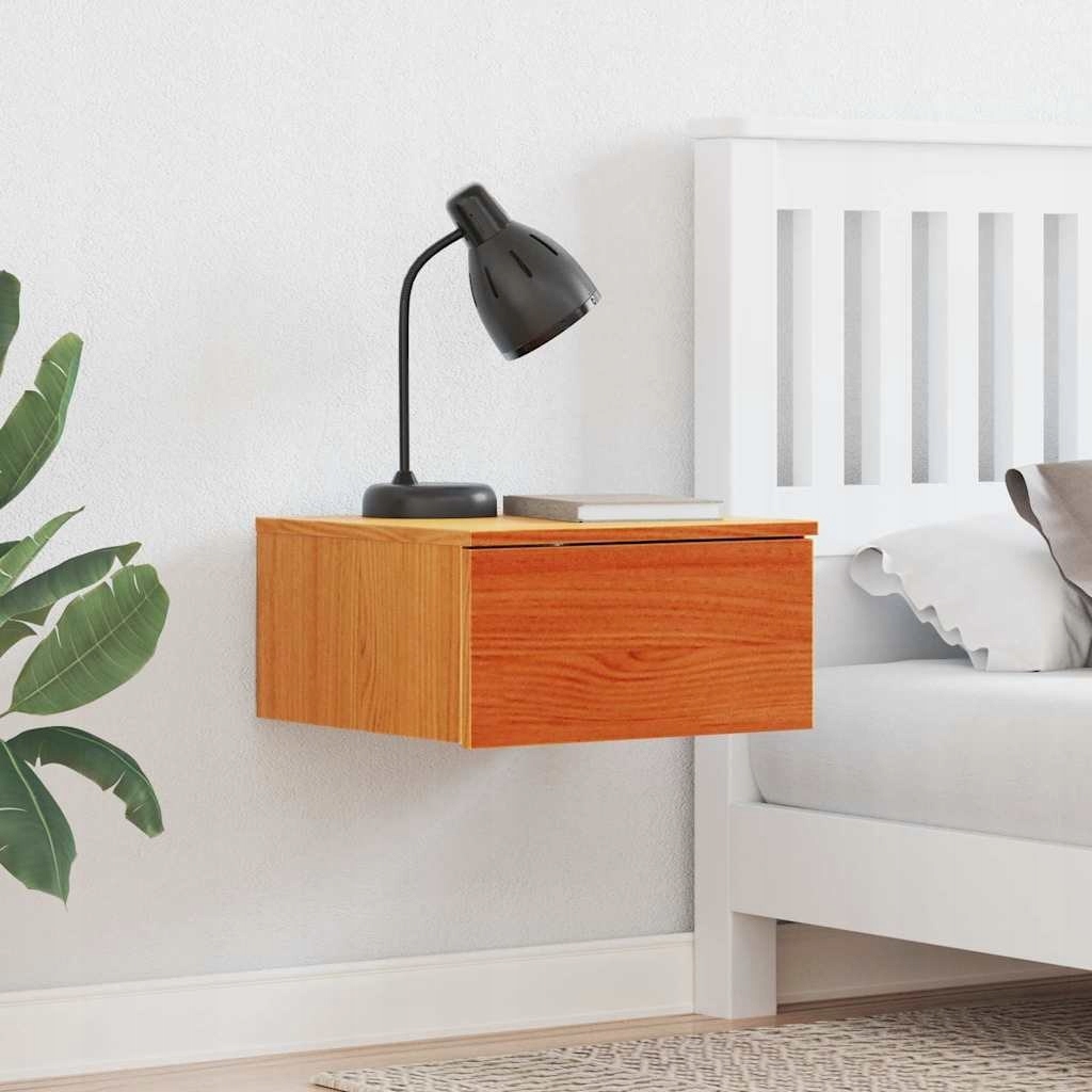 Nočný stolík voskovo hnedý 37 x 35 x 18.5 cm masívne borovicové drevo
