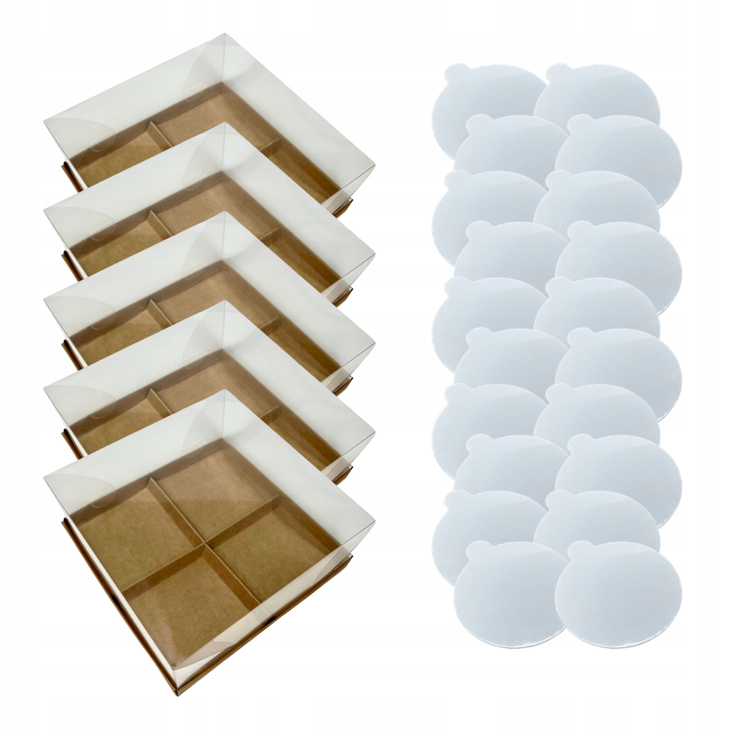 Set Krabička na monoporce 19x19x8 cm banketová podložka pod dezert