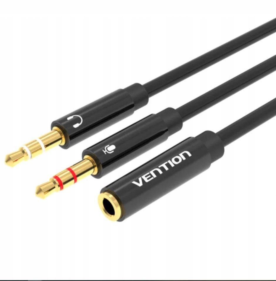 Kabel audio Vention 2x3.5mm do 3.5mm, 0.3m, podwójne słuchawki