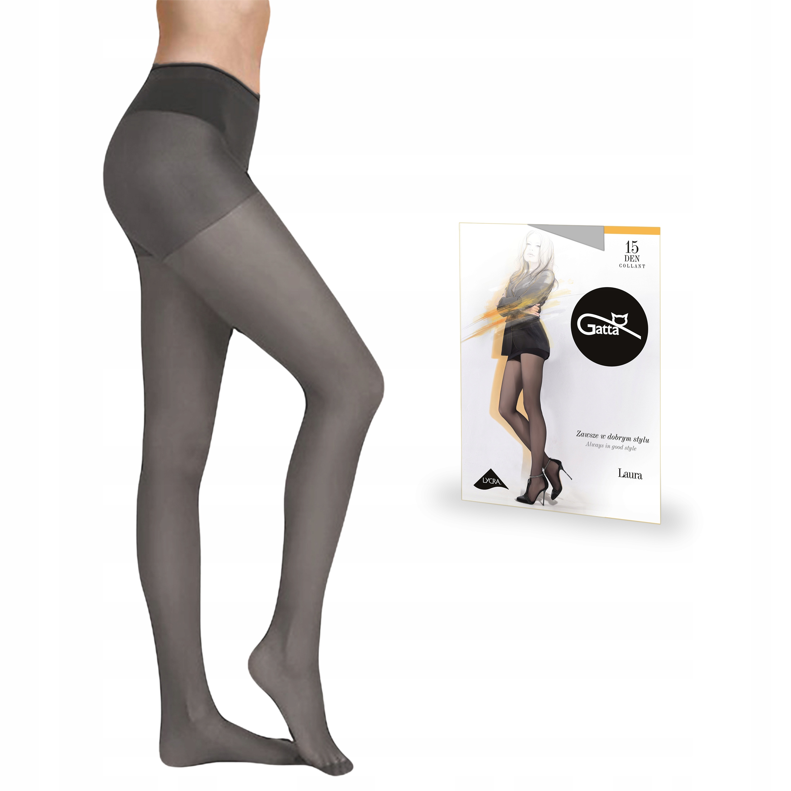 

Rajstopy Gatta Laura 15 den lycra, Grigio 4-L