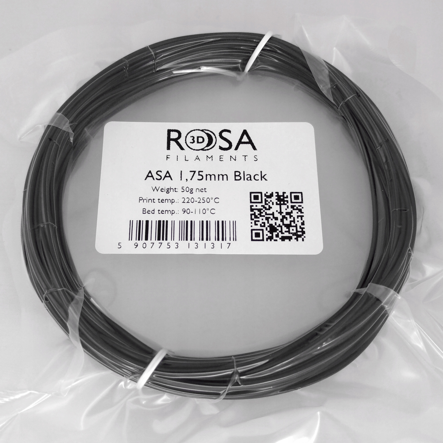 

Filament ROSA3D Asa 1,75mm 50g Czarny Black