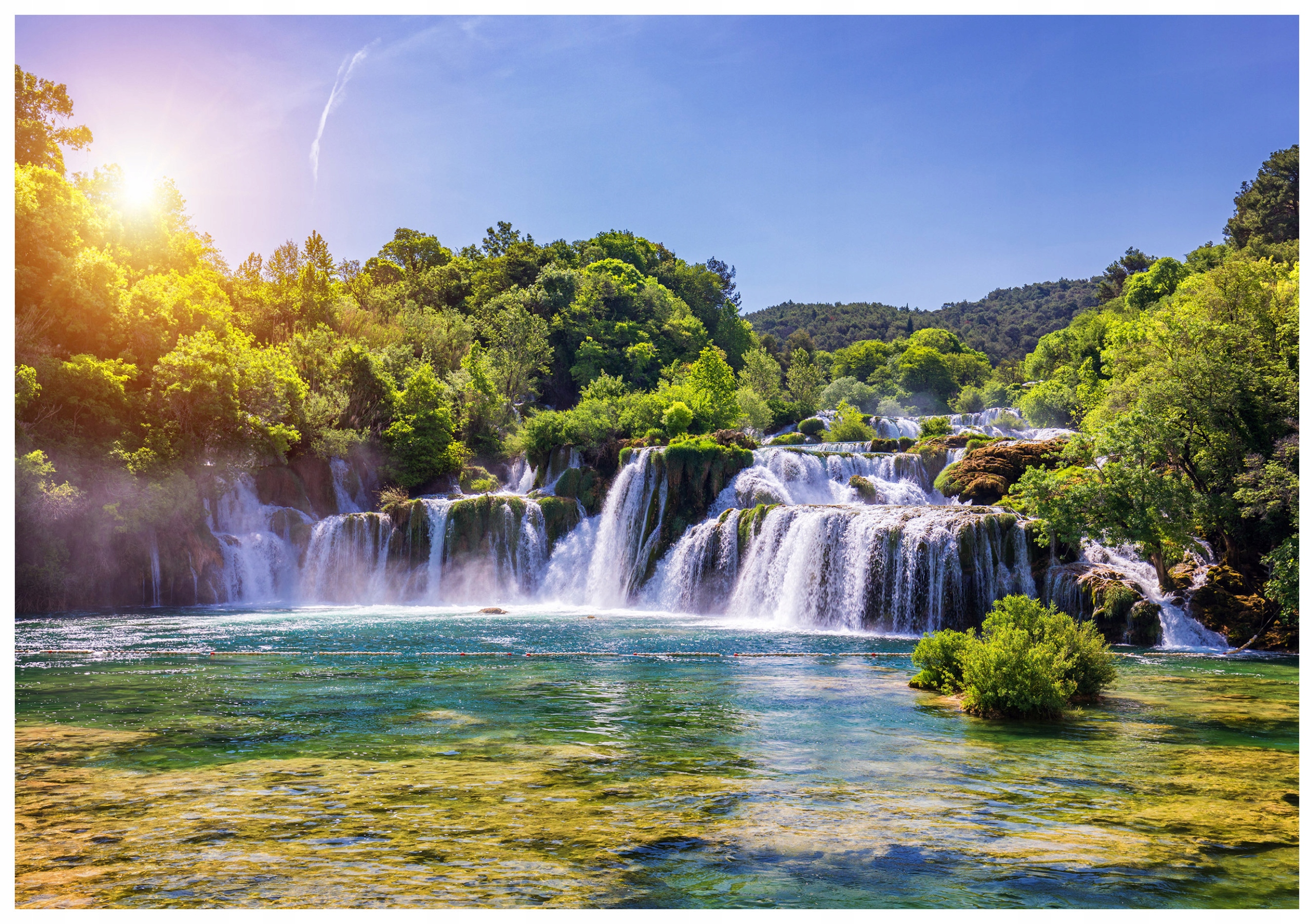 Fototapeta flizelina Vodopád kaskáda zeleně harmonie přírody 150x105 lepidlo