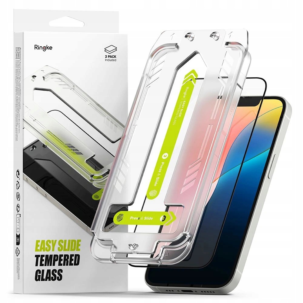 Ringke Easy Slide Tempered Glass 2-pak szkła na iPhone 16e czarne